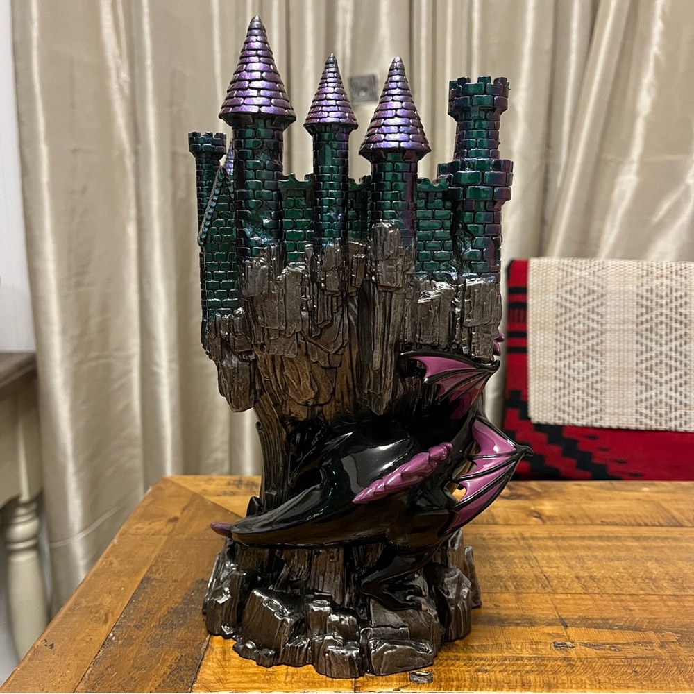 New Bath and Body Works Disney Maleficent Castle Candle Holder Villains Retired - Picture 2 of 9